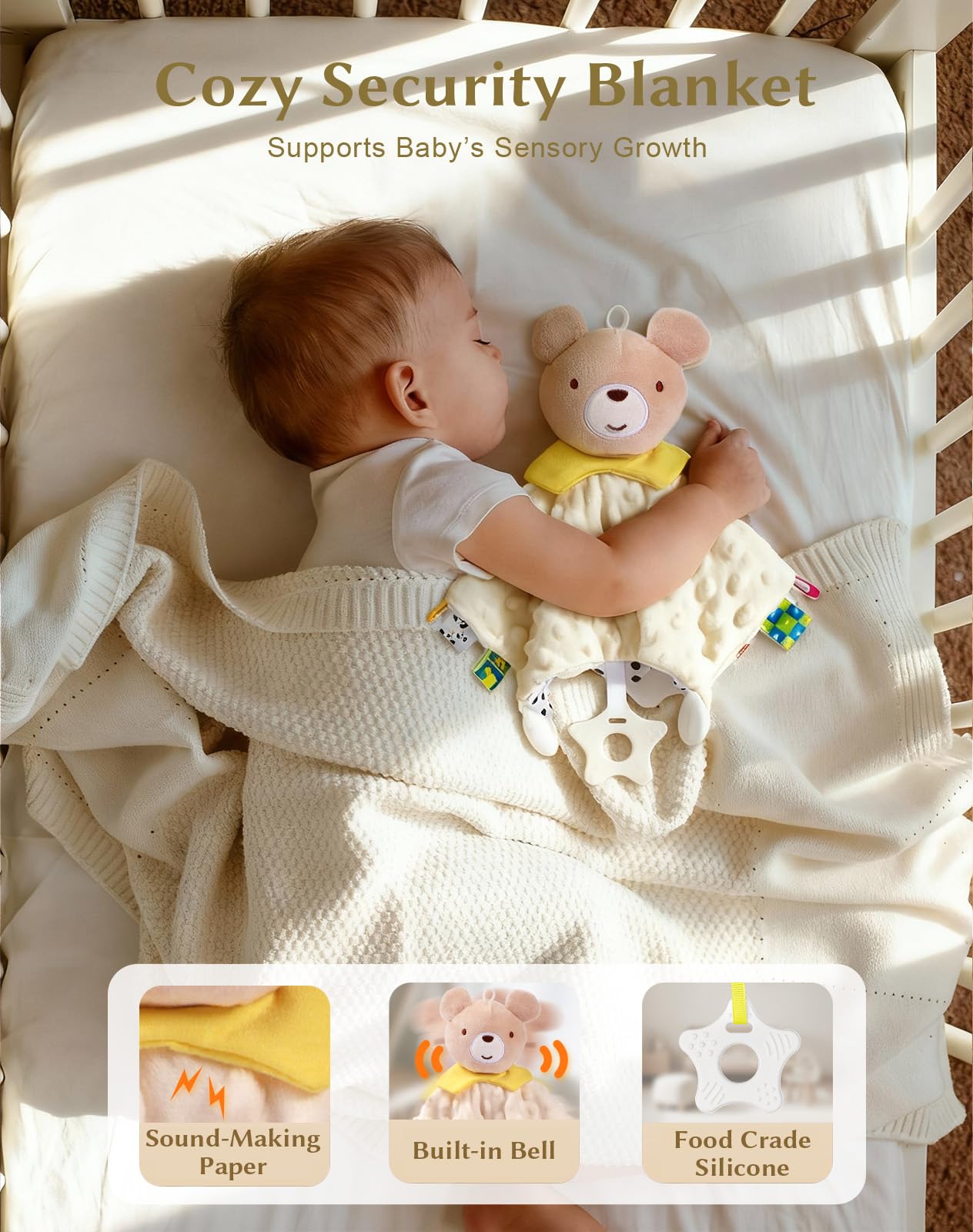 Coralogo Baby Shower Gift Basket - Baby Gift Set with Diaper Caddy, Gifts for New Mom, Gender Reveal Gifts, New Born Essential Include Security Blanket Hat Bib Socks Mittens, Boy & Girl