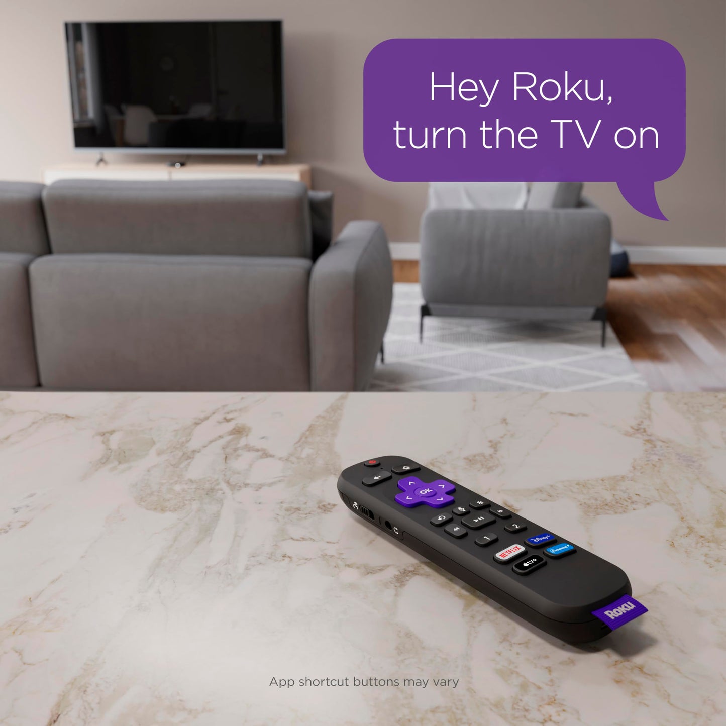 Roku Voice Remote Pro | Rechargeable TV Remote Control with Hands-free Voice Controls, Headphone Mode & Lost Remote Finder - Replacement Remote Compatible with Roku TV, Roku Players, & Roku Audio