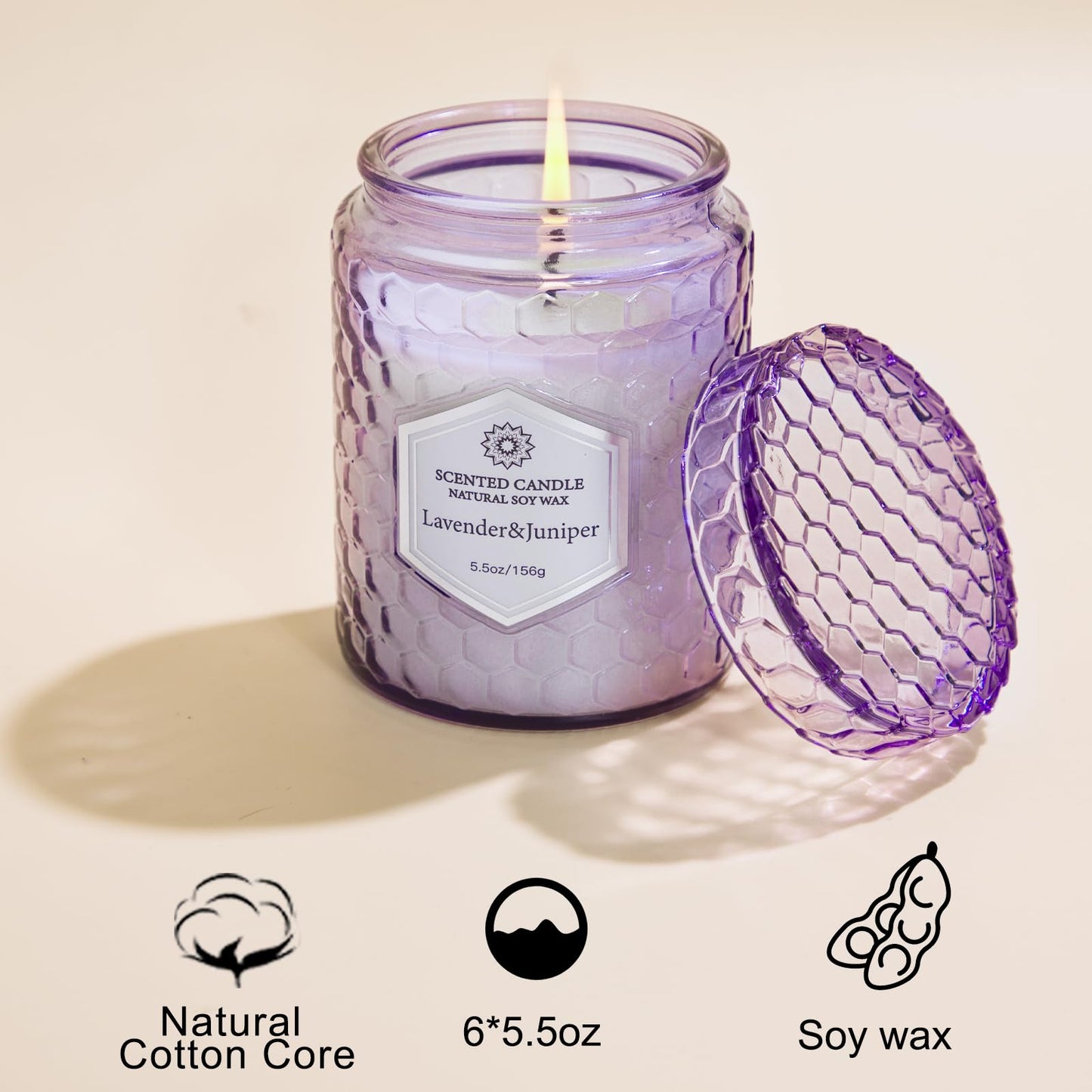 Candles for Home Scented, 6 Pack Aromatherapy Candles Gifts Sets for Women Birthday,33 oz Soy Wax 240 Hour Long Lasting Jar Candles for Christmas Thanksgiving Day