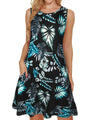 Yellow Dresses for Women Summer Beach Sleeveless Sundress Pockets Swing Casual Loose Tshirt Dress(Floral,L)