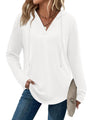 Zeagoo Womens Hoodies Pullover Soft Casual Long Sleeve Shirts Sweatshirts Lightweight White L