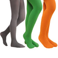 EVERSWE 3 Pairs Pack Girls Microfiber Tights Multiple Colors (Clover Green/Orange/Grey, 2-4)