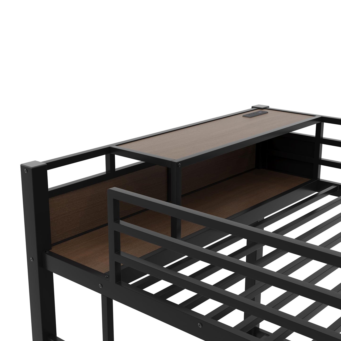 Bellemave Full Size Bunk Bed with Storage Drawers and 3-Tier Shelves, Full Bunk Bed with Charging Station and Lights, Heavy Duty Metal Bunk Beds for Teen, Adults