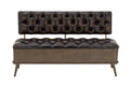 Deco 79 Metal Room Storage Bench Entryway Bench with Tufted Faux Leather, Bench 54