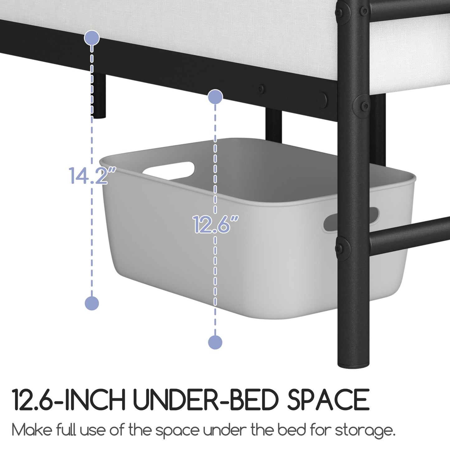 Yaheetech Classic Metal Platform Bed Frame Mattress Foundation with Victorian Style Iron-Art Headboard/Footboard/Under Bed Storage/No Box Spring Needed/Queen Size Black