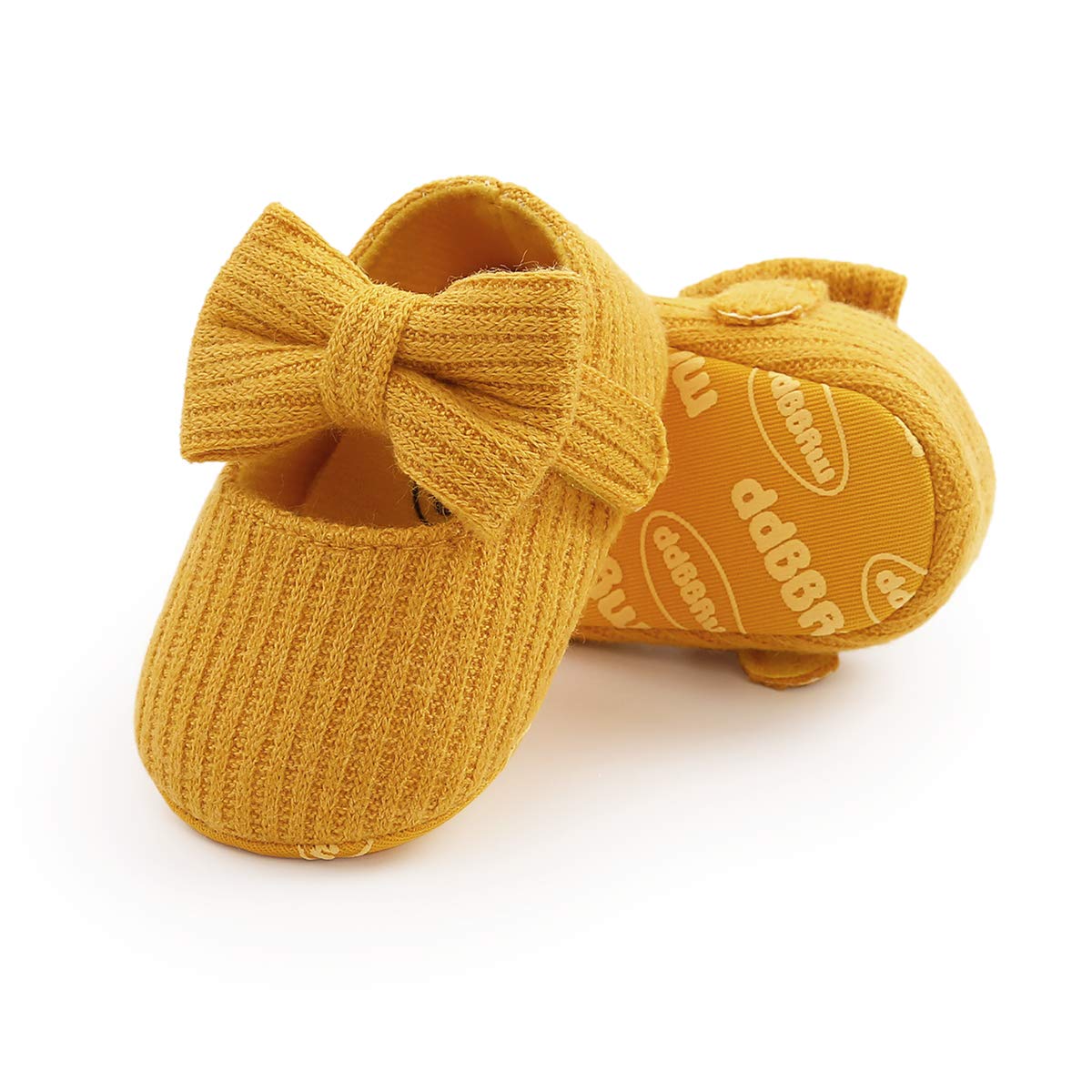 GDSDYM Baby Girls Mary Jane Flats with Bowknot Princess Wedding Dress Shoes Soft Newborn Infant Crib First Walker Prewalker