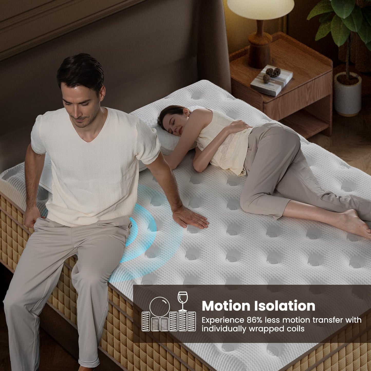 BedStory Extra Firm King Size Mattress, 14 Inch Hotel Collection Hybrid Mattresses with Extra Lumbar & Shoulder Support Pain Relief,Fiberglass-Free 365-Night Trial
