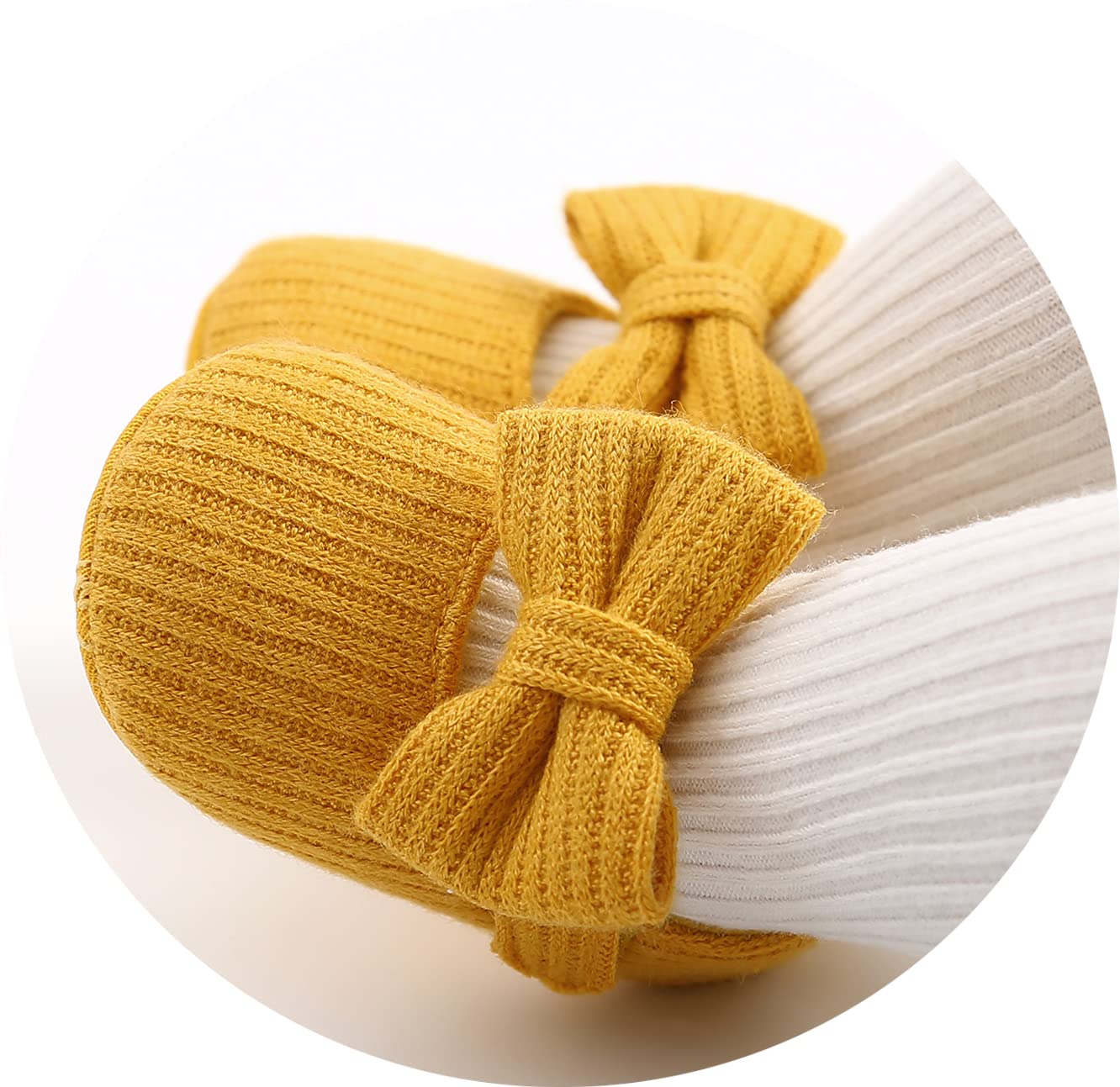 GDSDYM Baby Girls Mary Jane Flats with Bowknot Princess Wedding Dress Shoes Soft Newborn Infant Crib First Walker Prewalker