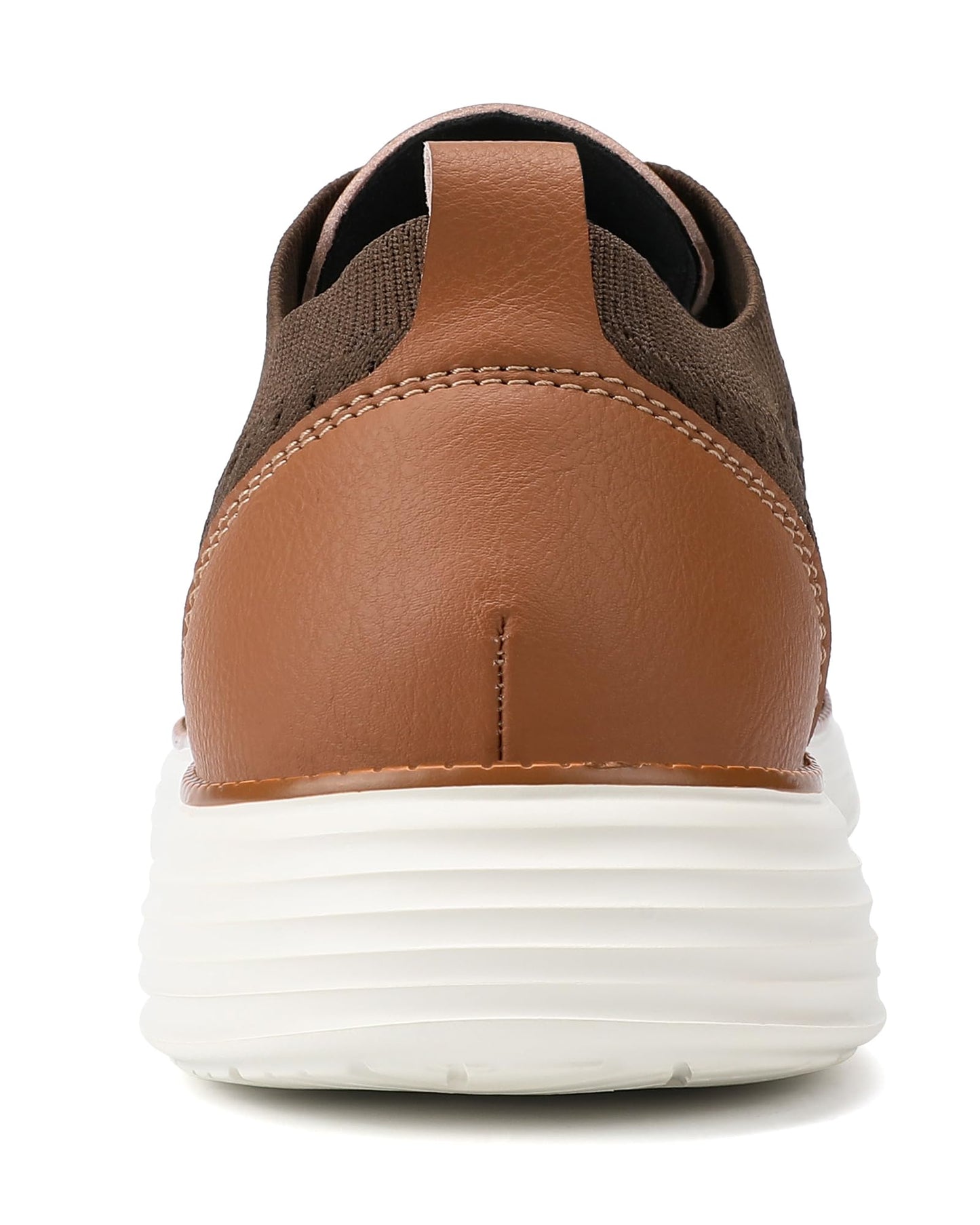 VILOCY Men's Dress Sneakers Oxfords Casual Business Shoes Lace Up Lightweight Walking Knit Mesh Fashion Sneakers Brown, EU45