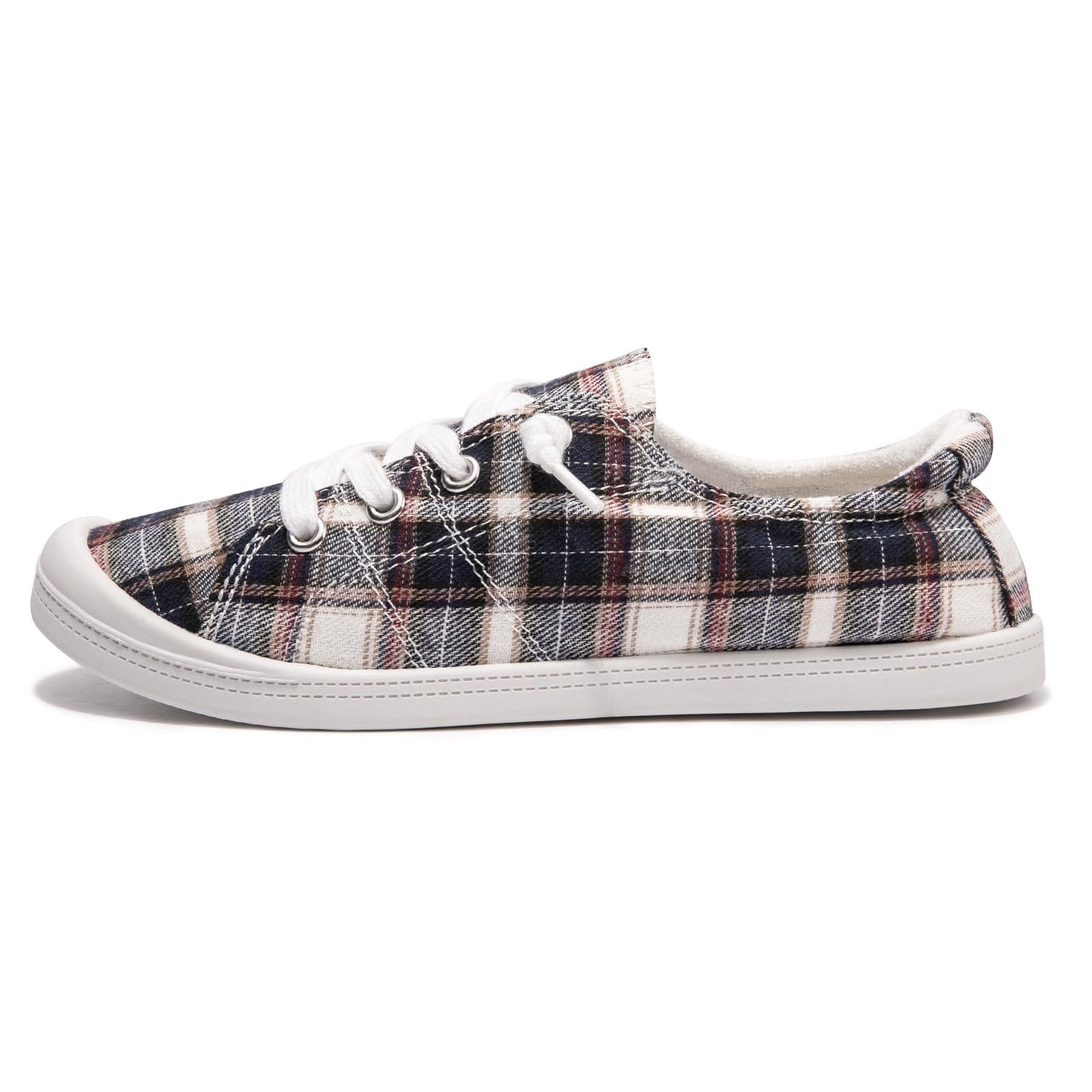 Women's Slip On Canvas Sneaker Low Top Casual Walking Shoes Classic Comfort Flat Fashion Sneakers (Square 11)