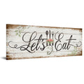 KREATIVE ARTS Let's Eat Kitchen Canvas Wall Art Print Vintage Inspirational Quotes Painting Picture Giclee Prints for Restaurant Cafe Farmhouse Decor Housewarming Gift 20x55 Inches