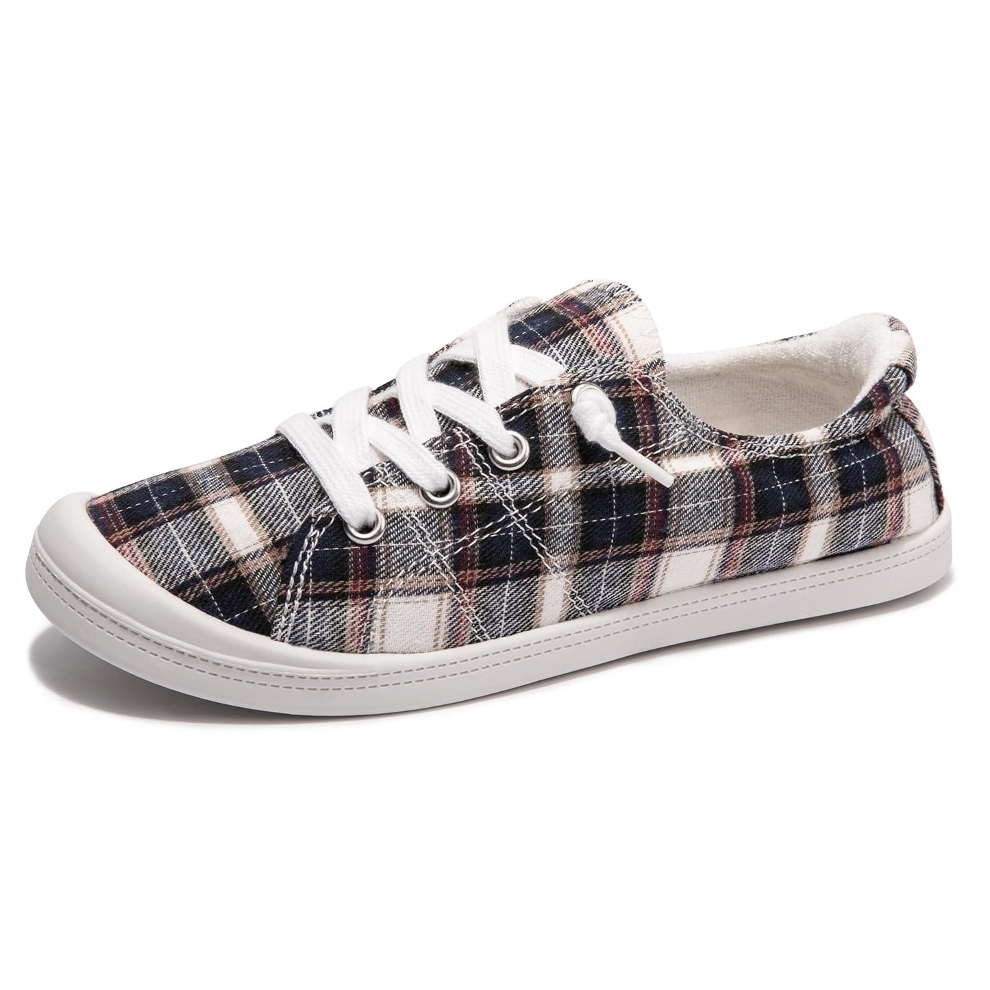 Women's Slip On Canvas Sneaker Low Top Casual Walking Shoes Classic Comfort Flat Fashion Sneakers (Square 11)