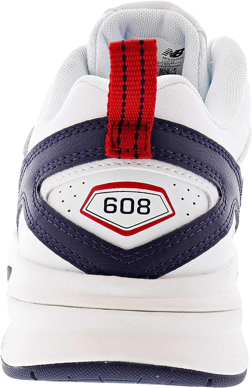 New Balance Men's 608 V5 Casual Comfort Cross Trainer, White/Red, 15