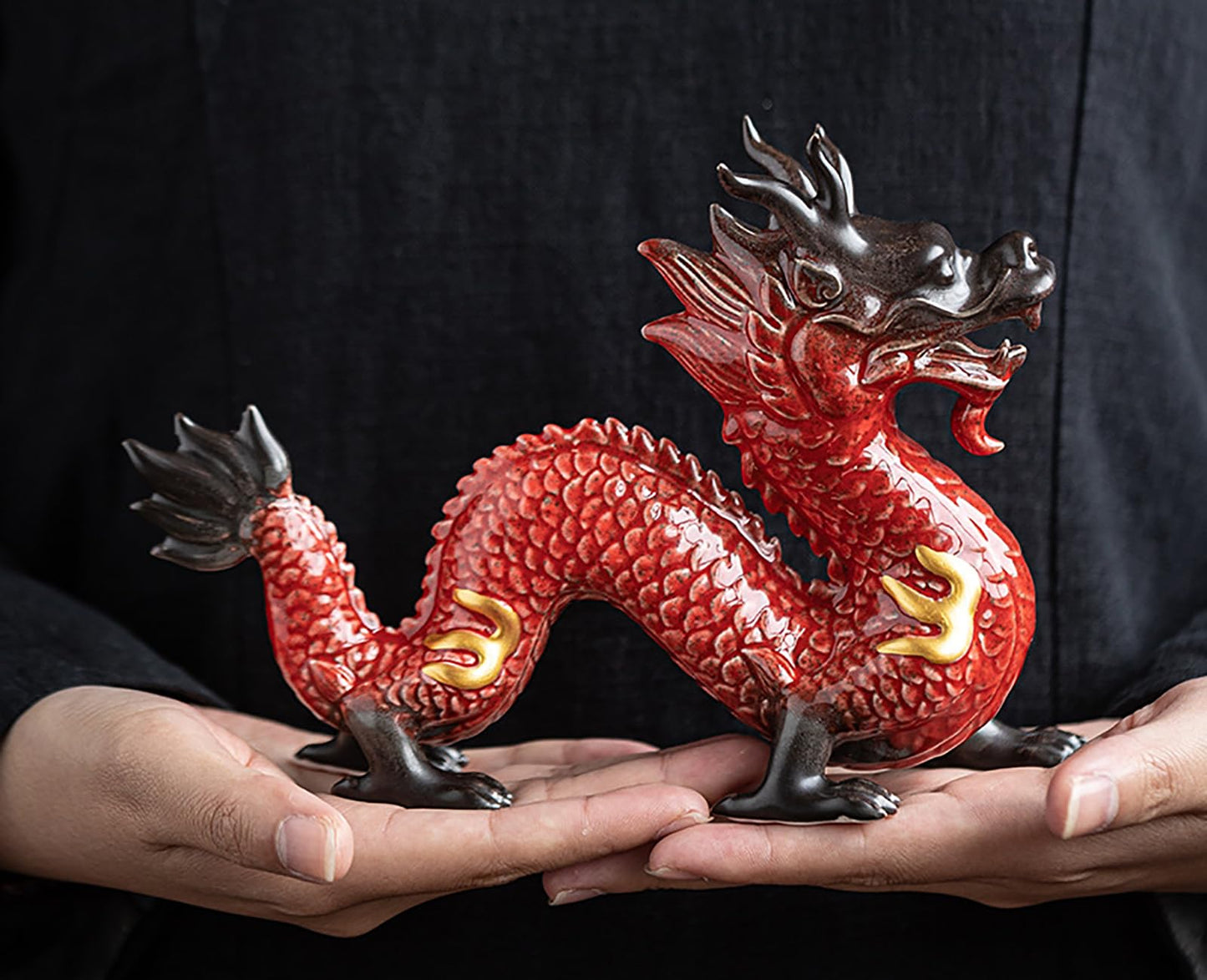 Large Chinese Feng Shui Dragon Statue Home Decor Office Decor Good Lucky Gifts, 8 Inch