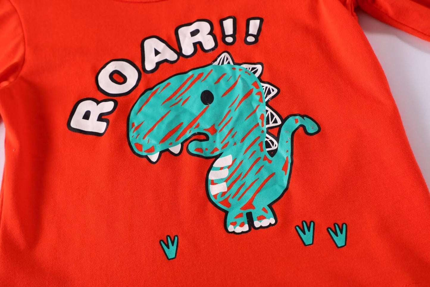 BIBNice 4T Boys Clothes Toddler Long Sleeve T-Shirt Kids Fall Cotton Autumn Top 3 Packs Dinosaur Plane Excavator Size 4