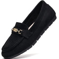 DeYashopin Women's Loafer Shoes Leisure Slip On Work Shoes Comfort Walking Flats Black Velvet 10