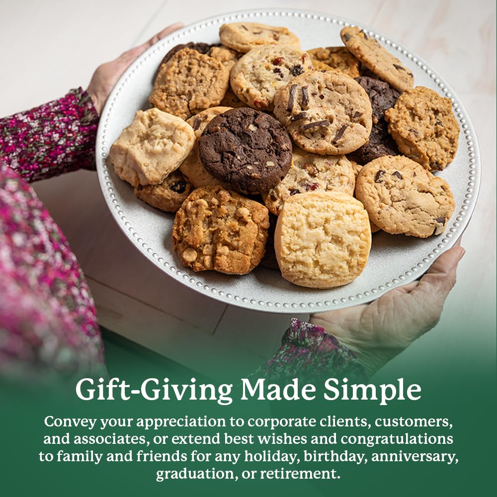 Fresh Baked Gourmet Cookie Gift Tin by Carolina Cookie Company, Delicious Cookie Gifts, Handmade, Shipped & Delivered, Assorted Cookies for Christmas, Birthdays, Gift-Giving, Corporate Gift, Fresh Cookie Delivery: 12 Count
