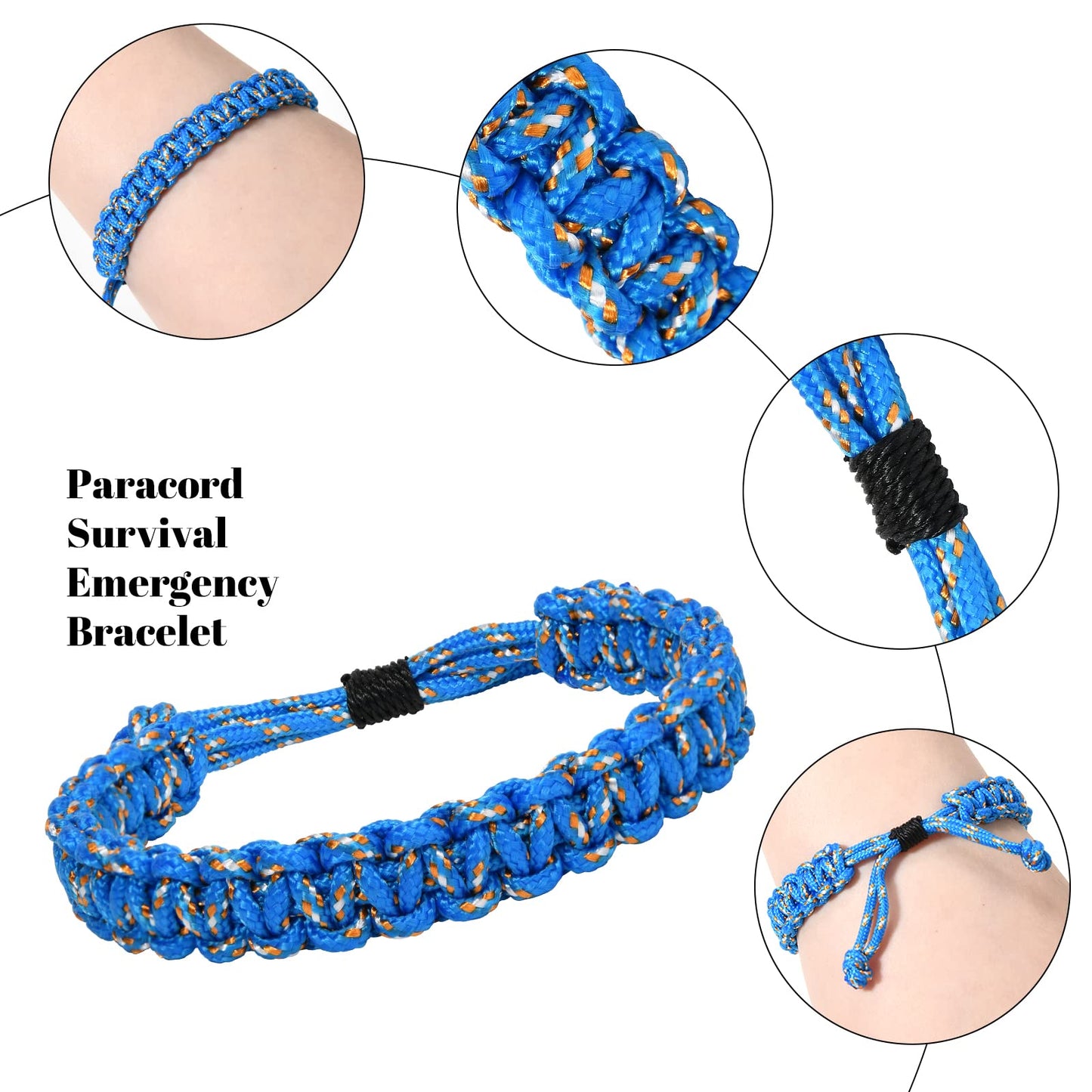Lorfancy 12 Pcs Paracord Bracelets for Men Boys Kids Survival Bracelet Teen Adjustable Friendship Braided Bracelets Outdoor Camping Climbing Gift