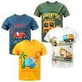 Toddler Boys Shirts Short-Sleeve Little Kids t Shirts Boys' Tops, Tees & Shirts Graphic TEE Age for 2-7 Years 4-Pack