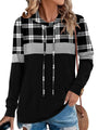 Angerella Buffalo Plaid Shirt Womens Long Sleeve Christmas Hoodies Lightweight Hoody Sweatshirt Fall Tops Blouses L