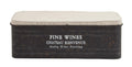 Deco 79 Metal Room Storage Bench Entryway Bench with Cream Burlap Top and Champagne Typography, Bench 48