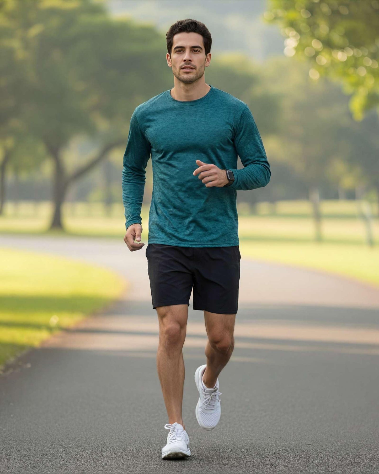 Real Essentials 4 Pack: Mens Long Sleeve Dry Fit T Shirts Hiking Fishing Workout Gym Work Sun UPF 50 Wicking Running Tee, Set 2, Large