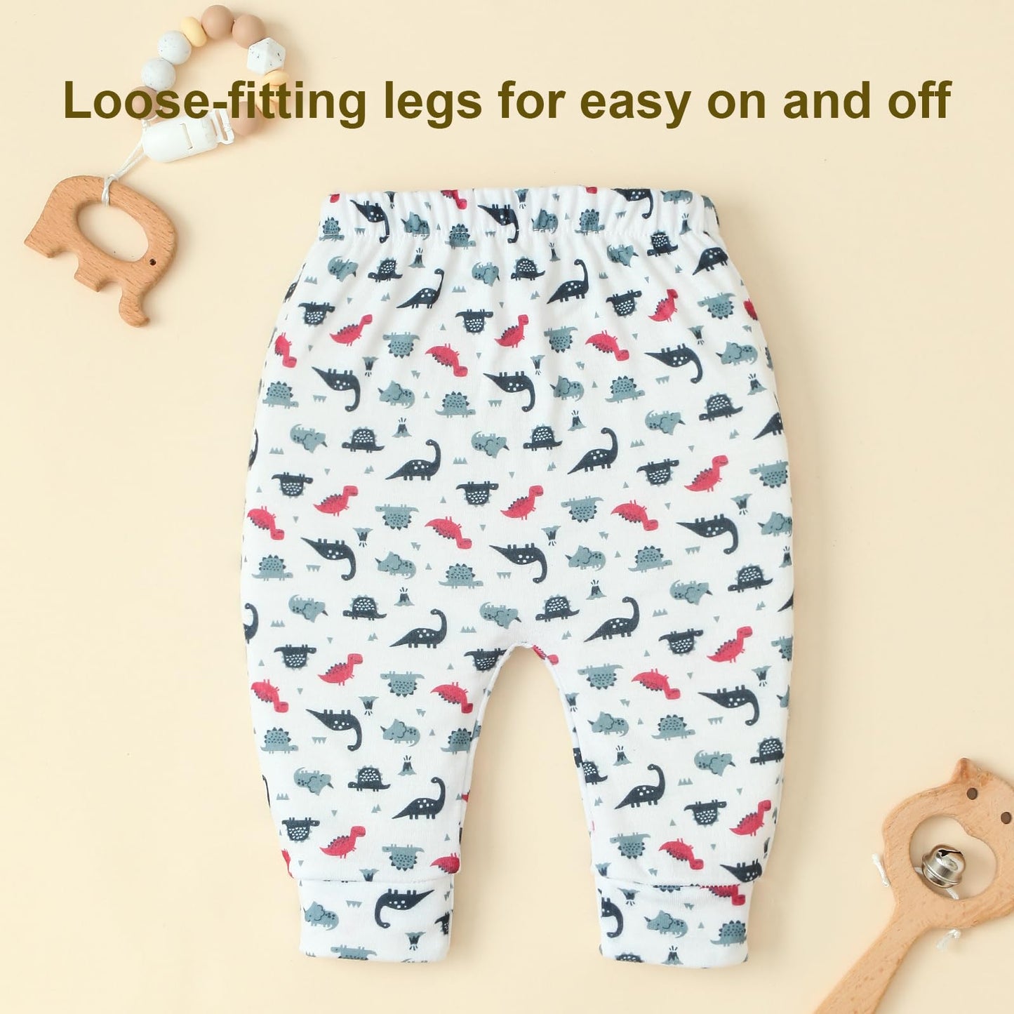 Hakochia Soft and Comfy 100% Cotton Baby Pants for Baby Boys and Girls with Ample Diaper Room 0-12 Months (US, Age, 9 Months, Blue)