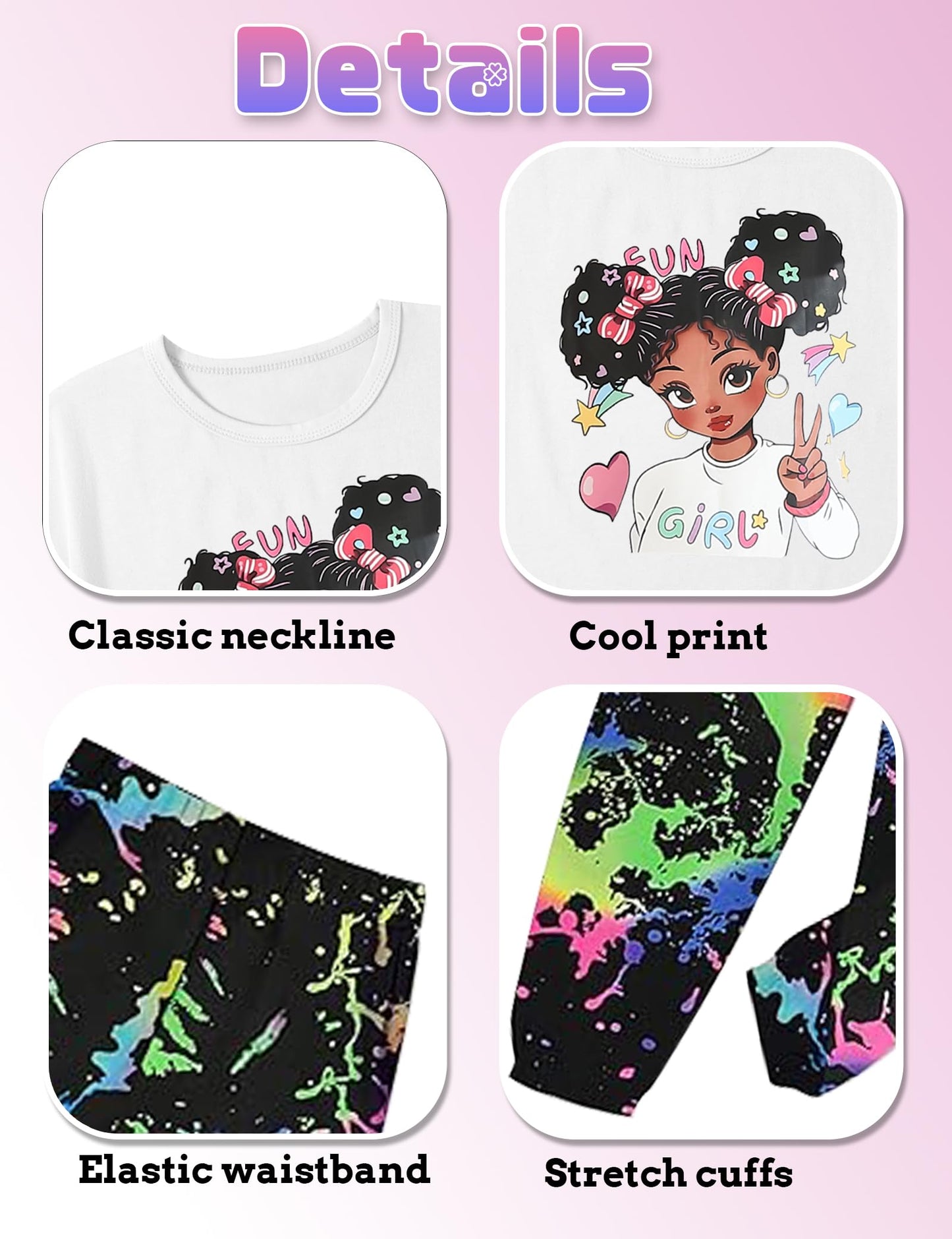 mksodop Girls Clothes 2Piece,Teen Girls clothes Fashion Printed T-Shirt and Camouflage Pants Girls Outfits Set