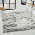 LUXE WEAVERS Ivory Gold 8x10 Marble Abstract Area Rug