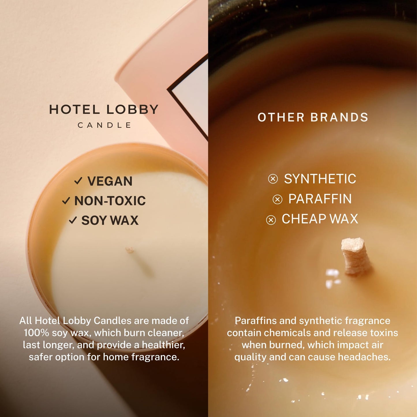 Hotel Lobby Signature Candle – Luxury Hand-Poured 9.75oz Soy Wax with Amber, Cedar, and Musk – Infused with Essential Oils, 65-Hour Burn Time, Reusable Vessel, Clean Burn