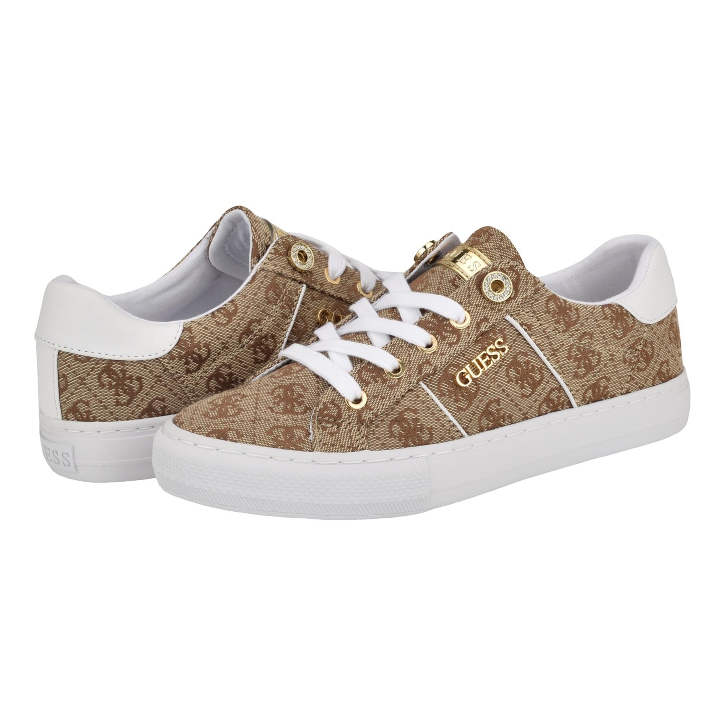 Guess Women's Loven Sneaker, Medium Brown 219, 8