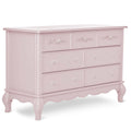 Evolur Aurora 7 Drawer Double Dresser, Dusty Rose