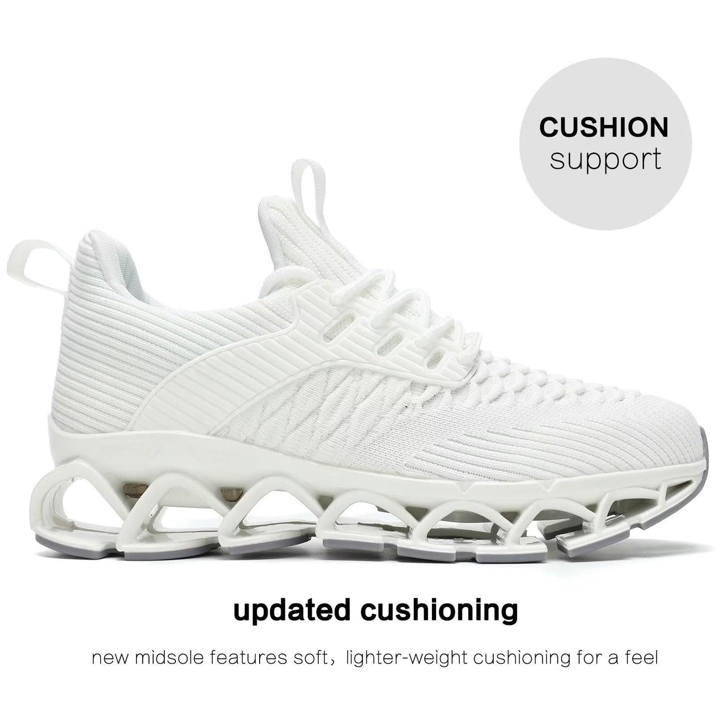 Womens Running Shoes Breathable Mesh Walking Shoes Lace up Tennis Sneakers Fashion Work Sport Gym Cross Trainers White 8.5