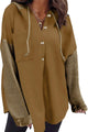 SHEWIN Women's Oversized Sweatshirts for Women Loose Fit Casual Long Sleeve Button Lightweight Hoodies Fall Outfits Women Trendy,US 4-6(S),Brown