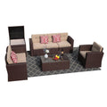 Super Patio 8 Pieces Patio Furniture Sets, All Weather Outdoor Sectional Patio Sofa, U-Shaped PE Wicker Patio Conversation Sets w/Storage Box, Coffee Table, 3 Pillows, for Garden, Porch, Brown
