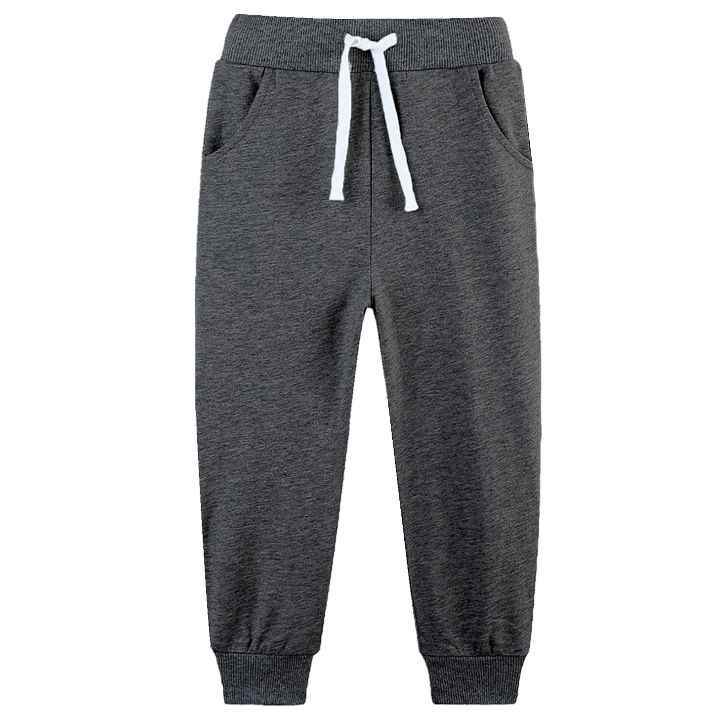 Avsead Toddler Boys Sweatpants Pants 4 Pack Pull On Cotton Jogger Outfits Clothes Black/Navy/Dark Gray/Burgundy 5t