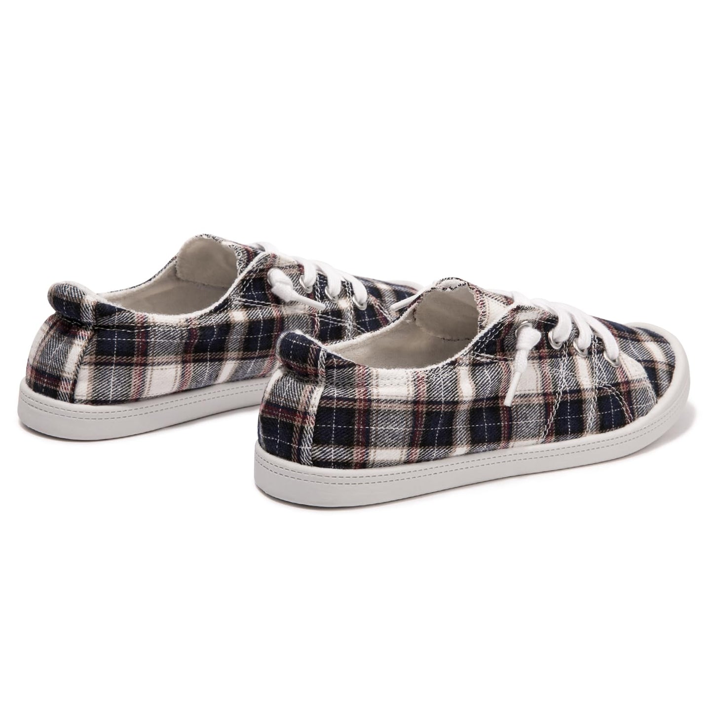 Women's Slip On Canvas Sneaker Low Top Casual Walking Shoes Classic Comfort Flat Fashion Sneakers (Square 11)