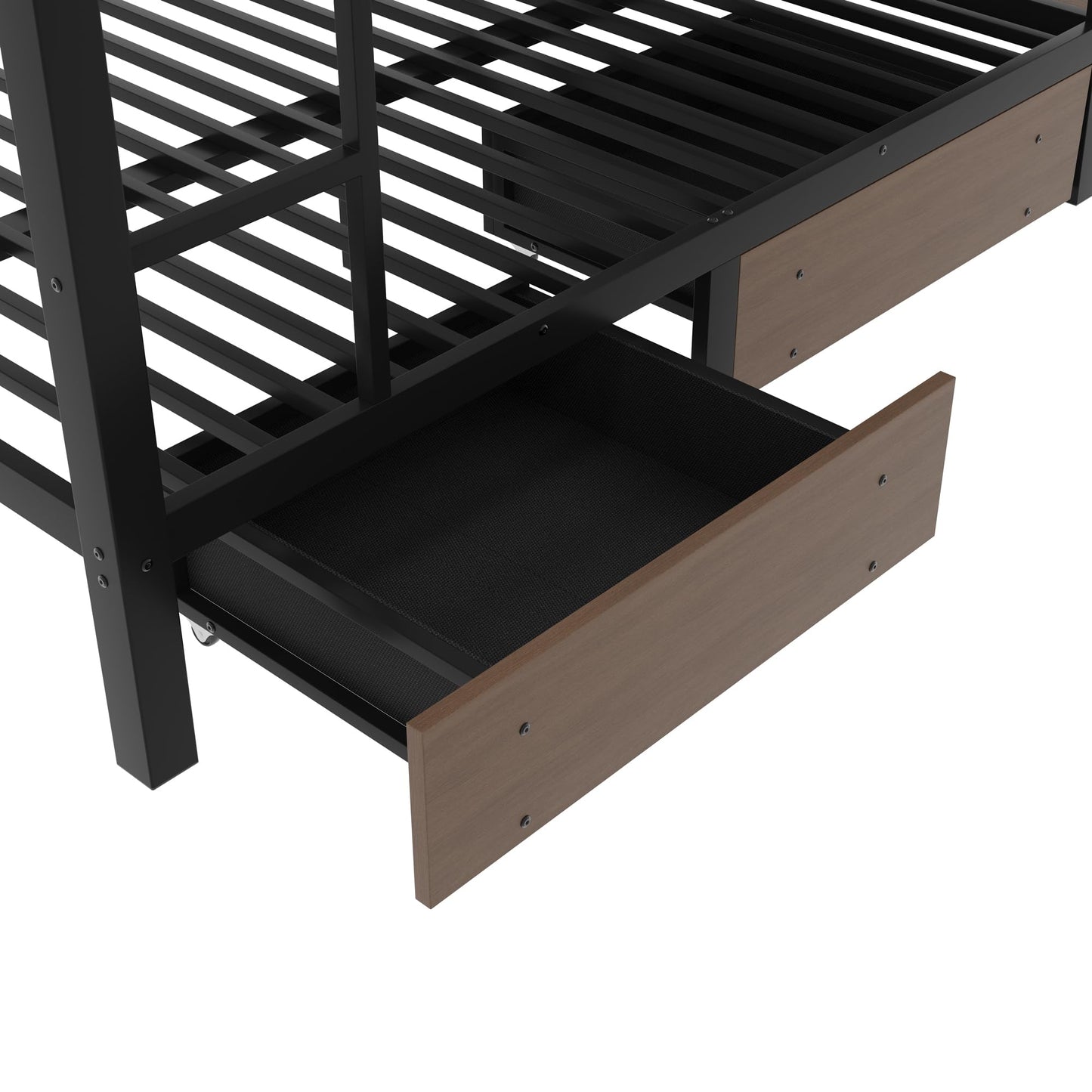 Bellemave Full Size Bunk Bed with Storage Drawers and 3-Tier Shelves, Full Bunk Bed with Charging Station and Lights, Heavy Duty Metal Bunk Beds for Teen, Adults
