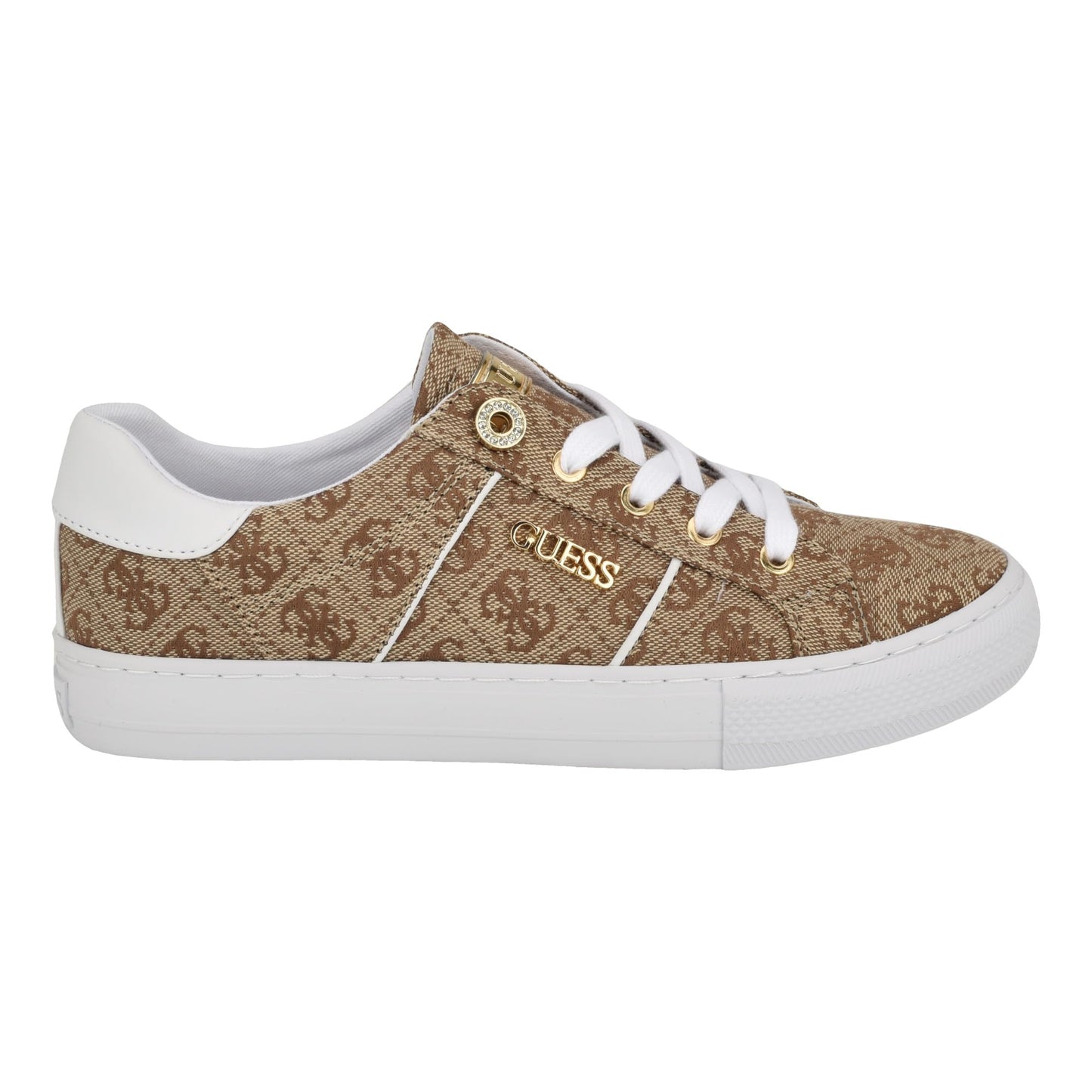 Guess Women's Loven Sneaker, Medium Brown 219, 8