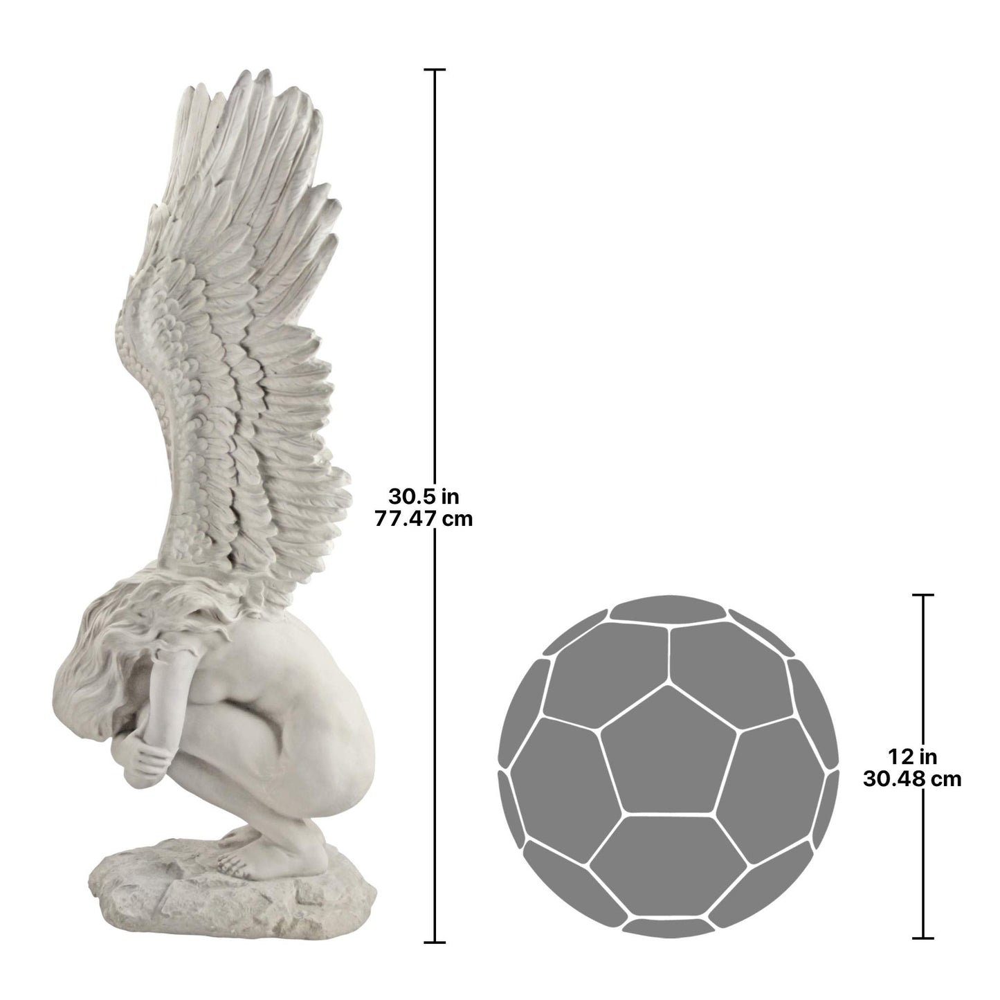 Design Toscano NG33660 Remembrance and Redemption Angel Religious Indoor/Outdoor Garden Statue Large, 11 Inches Wide, 13 Inches Deep, 30 Inches Tall, Handcast Polyresin, Antique Stone Finish