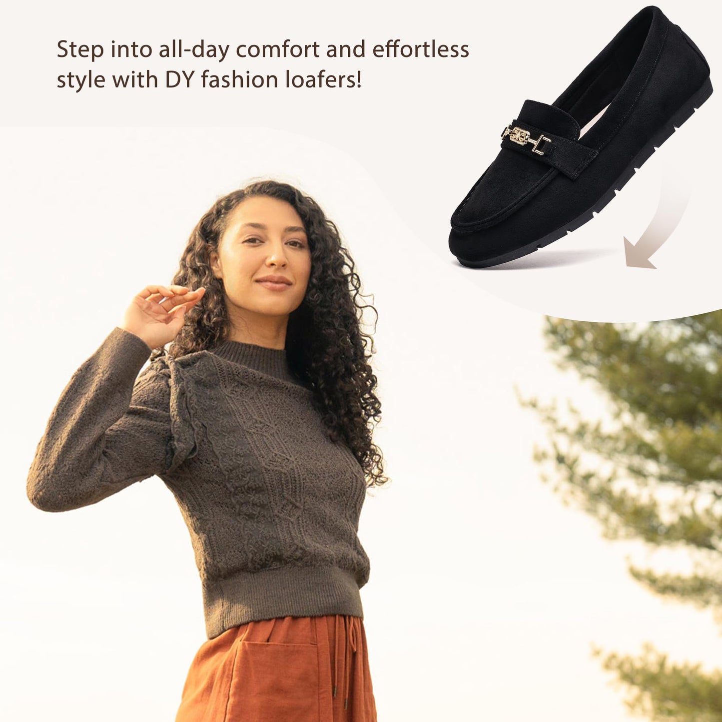 DeYashopin Women's Loafer Shoes Leisure Slip On Work Shoes Comfort Walking Flats Black Velvet 10