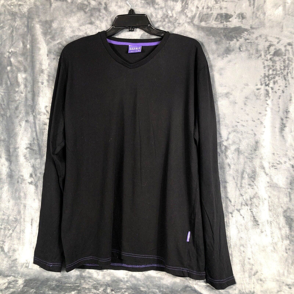 LUXE-T Luxury Sport Men's Pullover Shirt Black T-Shirt Extra Large