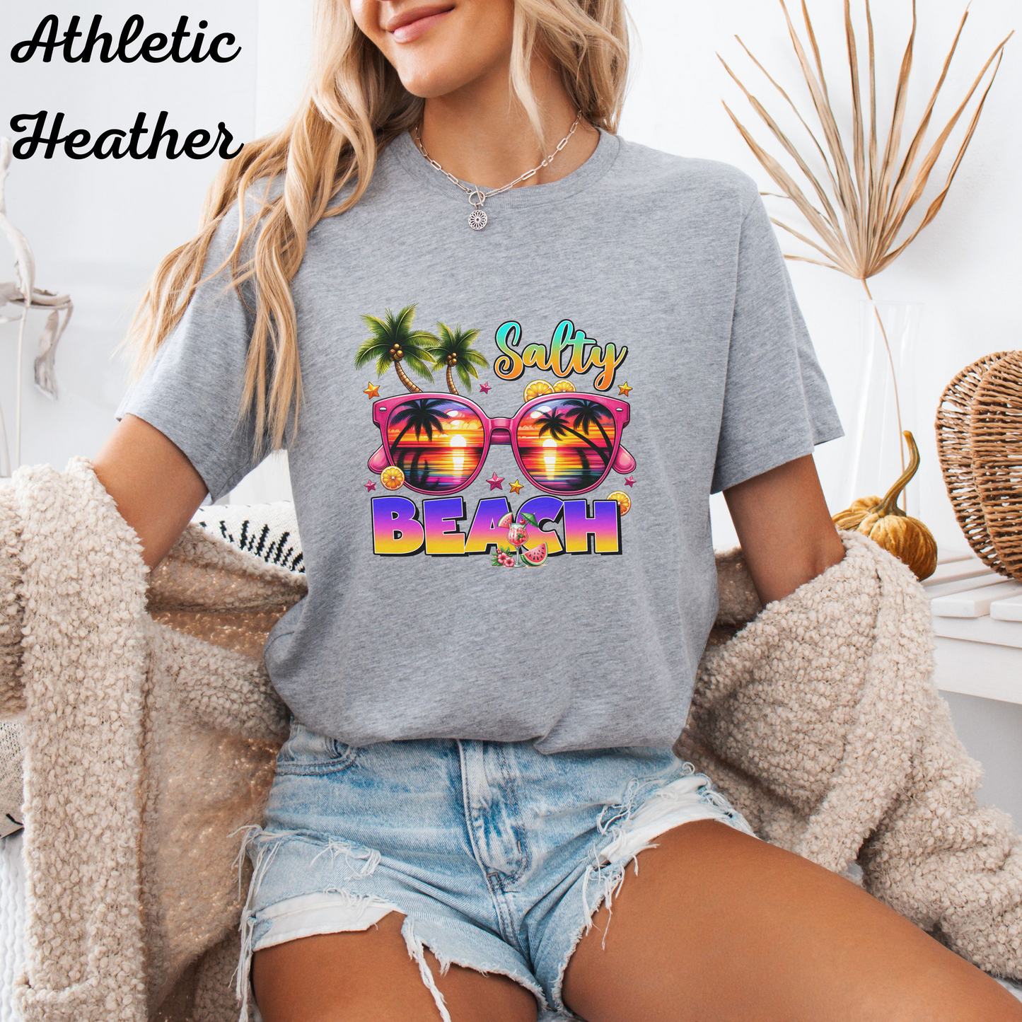 Salty Beach Tropical T-Shirt - Bella Canvas 3001