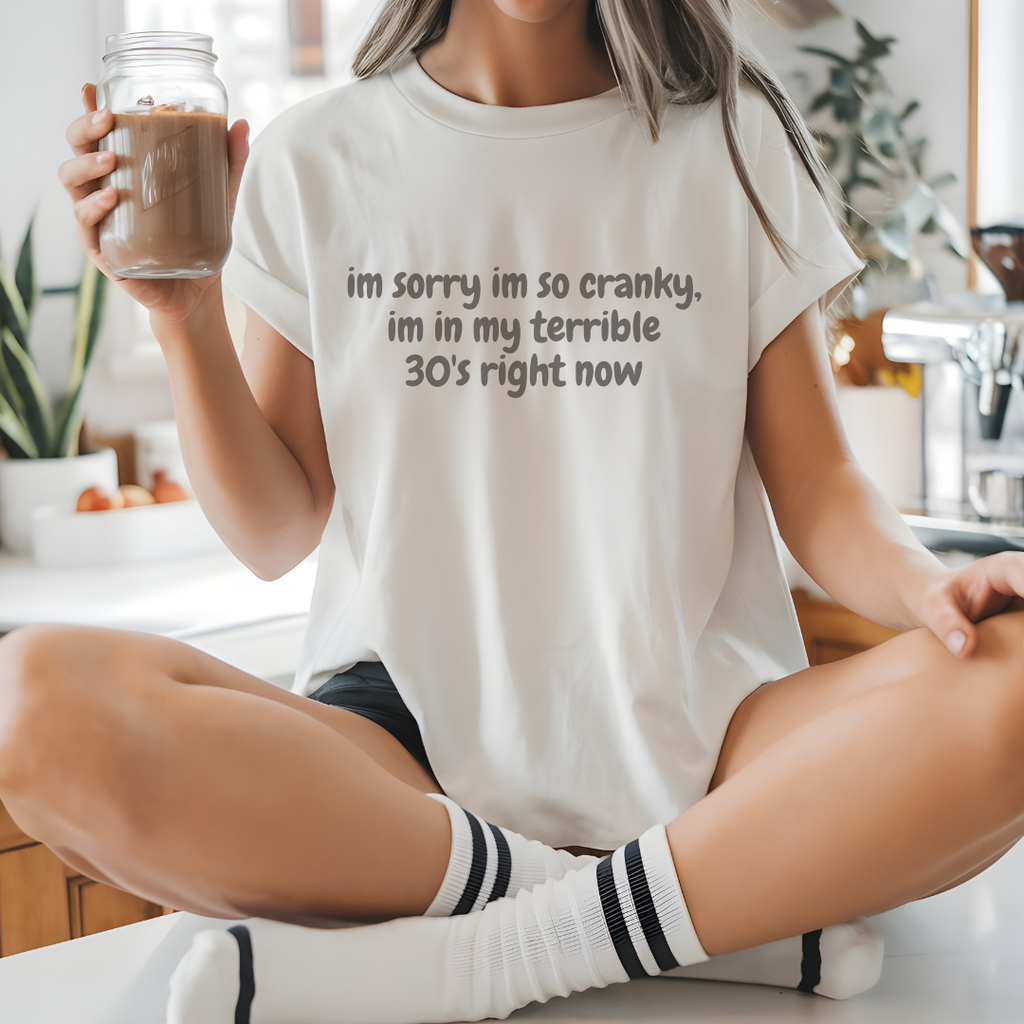Funny Graphic Tee Women, Cranky Shirt, Neon T-Shirt, Humorous Gift for Her, Cotton Tee for Adults, Casual Top, Statement Shirt