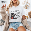 Funny Cat T-Shirt Women's Summer Tee, I'm Not Arguing Shirt, Cute Cat Coffee Graphic Tee, Trendy Casual Top, Gift for Cat Lovers
