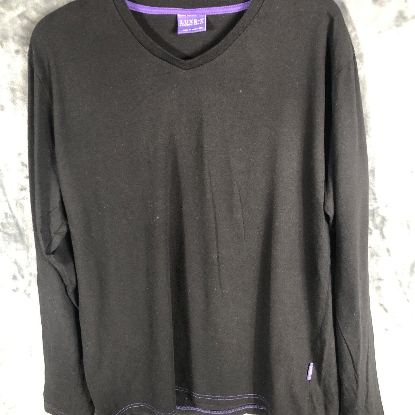 LUXE-T Luxury Sport Men's Pullover Shirt Black T-Shirt Extra Large