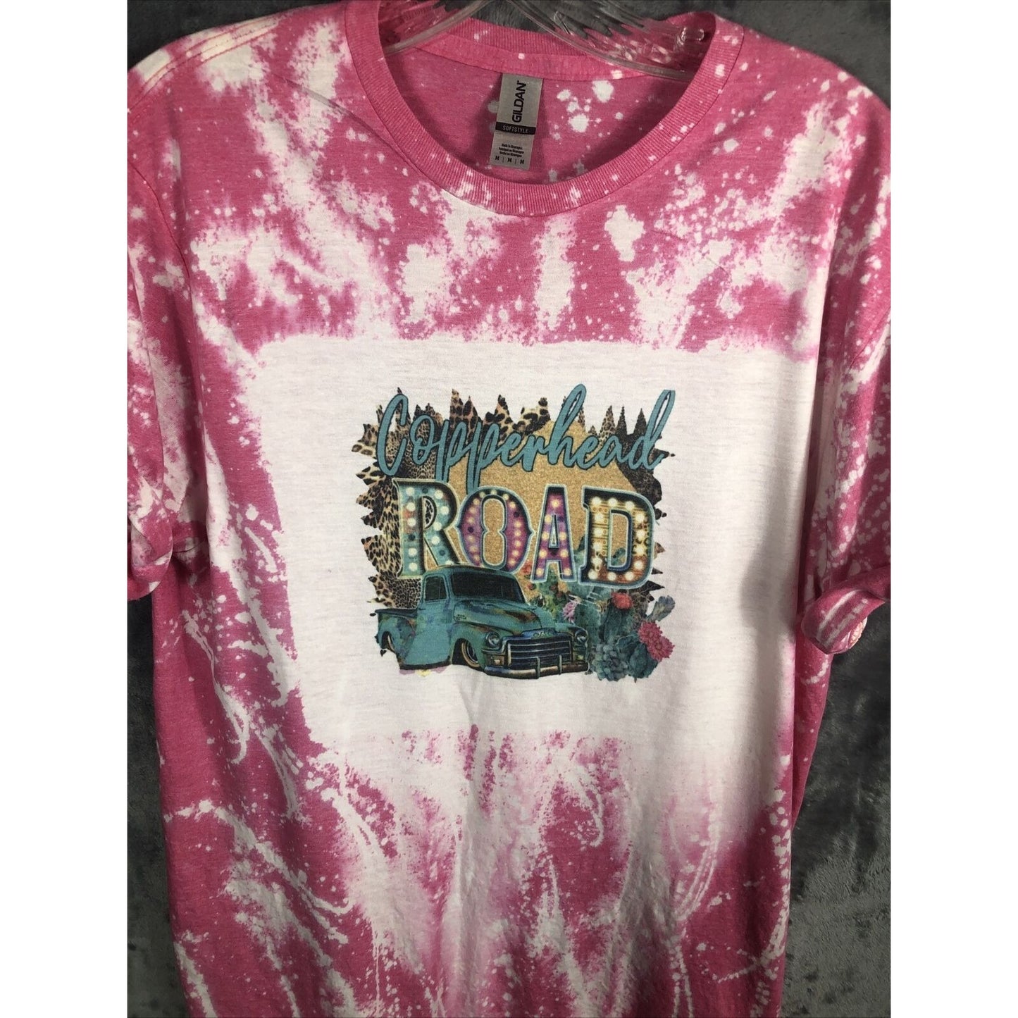 Gildan Copperhead Road Steve Earle T-Shirt Pink Tie-Dye Graphic Tee Unisex Medium