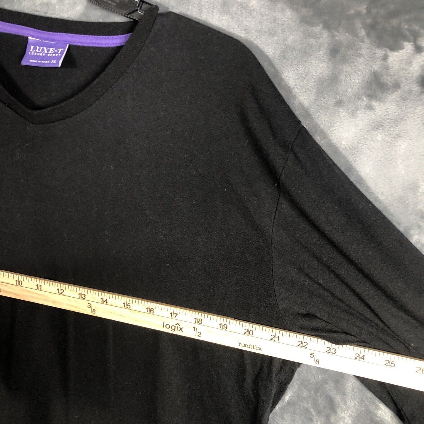 LUXE-T Luxury Sport Men's Pullover Shirt Black T-Shirt Extra Large