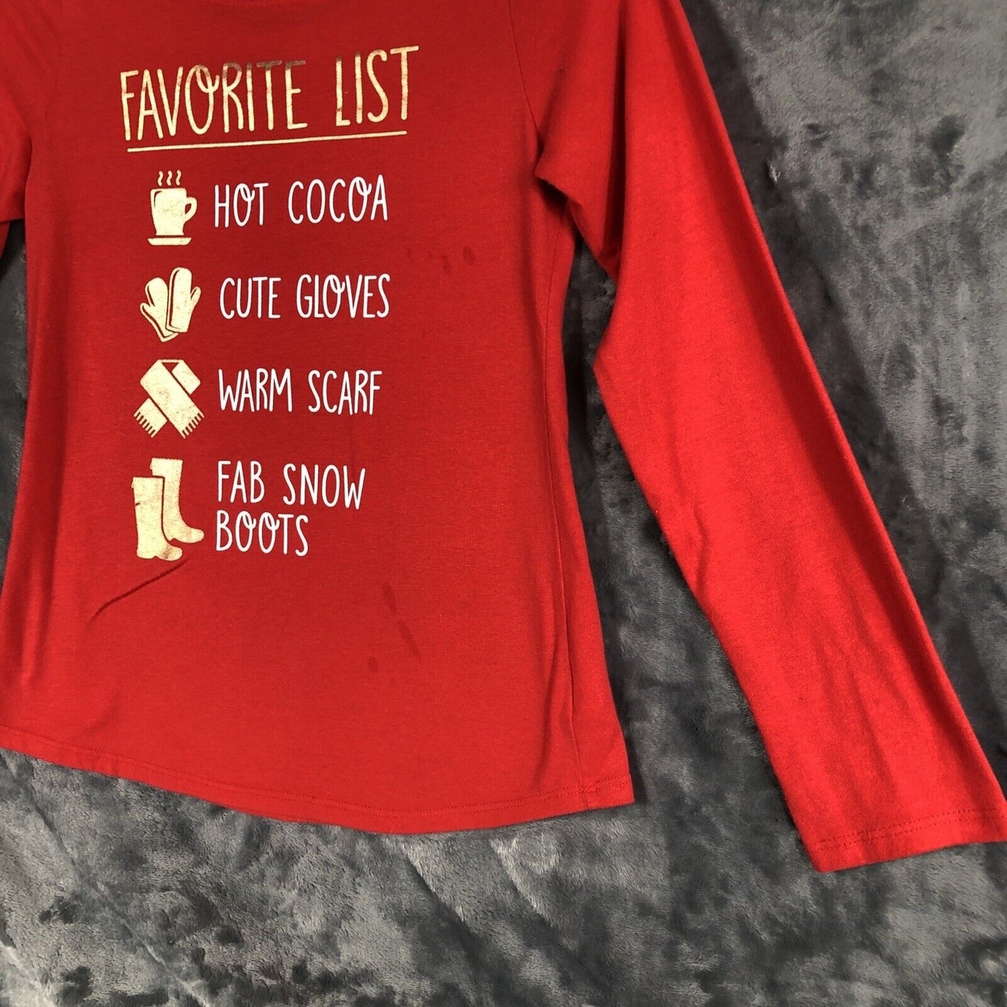 Wonder Nation Girls Pullover Shirt Hot Cocoa Cute Gloves Warm Scarf Logo Size L