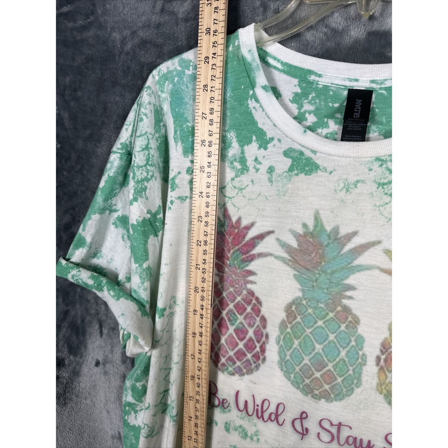 Be Wild & Stay Sweet Woman’s Summer T Shirt Tie Dye Mermaid, Pineapple, Theme XL